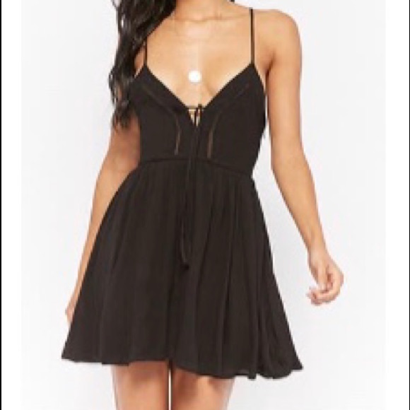 F21 Lace Up Skater Dress - Picture 4 of 4